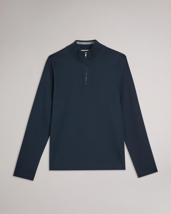 Pull Ted Baker Half Zip Funnel Neck Bleu Marine Homme | KKV-29040486